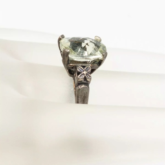 Vtg 50’s HAILPARN & CO., H. 4ct Natural Green Amethyst 10KH Ring - Picture 3 of 10